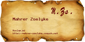 Mahrer Zselyke névjegykártya